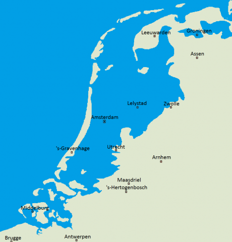 The Netherlands compared to sea level