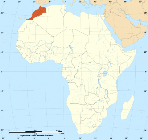 Map of Africa within Morocco