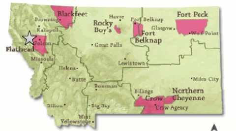 Map of the Rservations of Montana