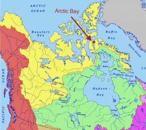 Map locating Arctic Bay