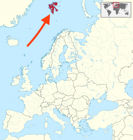 Svalbard on a map